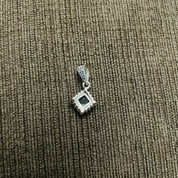 Sterling Silver Black Onyx Square Marcasite Necklace -Genuine Onyx - Picture 5 of 6